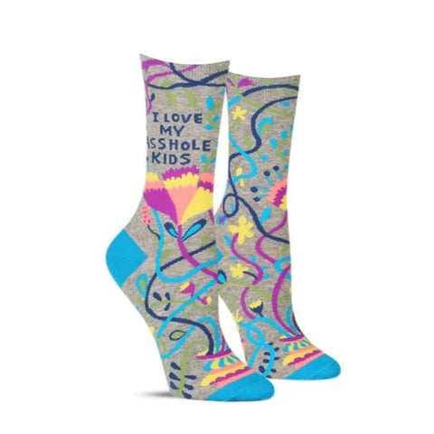 Women's Cotton Socks - I Love My Asshole Kids