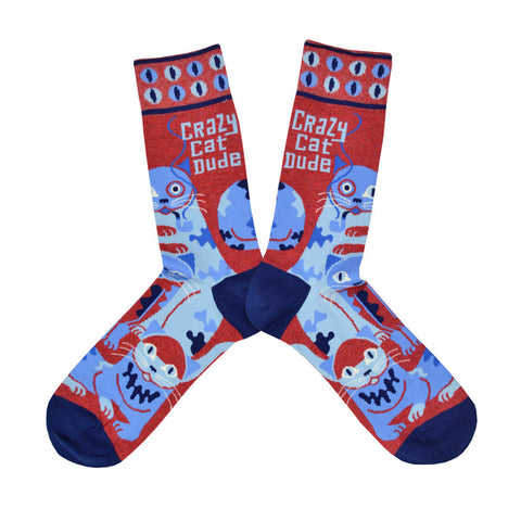 Chaussettes en coton pour hommes - Crazy Cat Dude