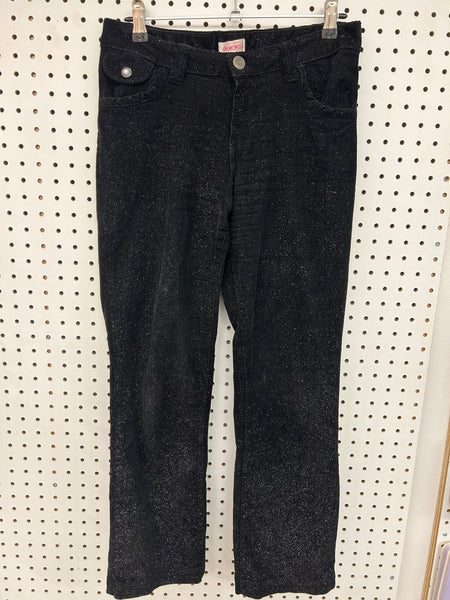 Black Glittery Corduroy Pants