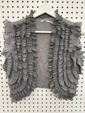 Cropped Grey Ruffle Vest