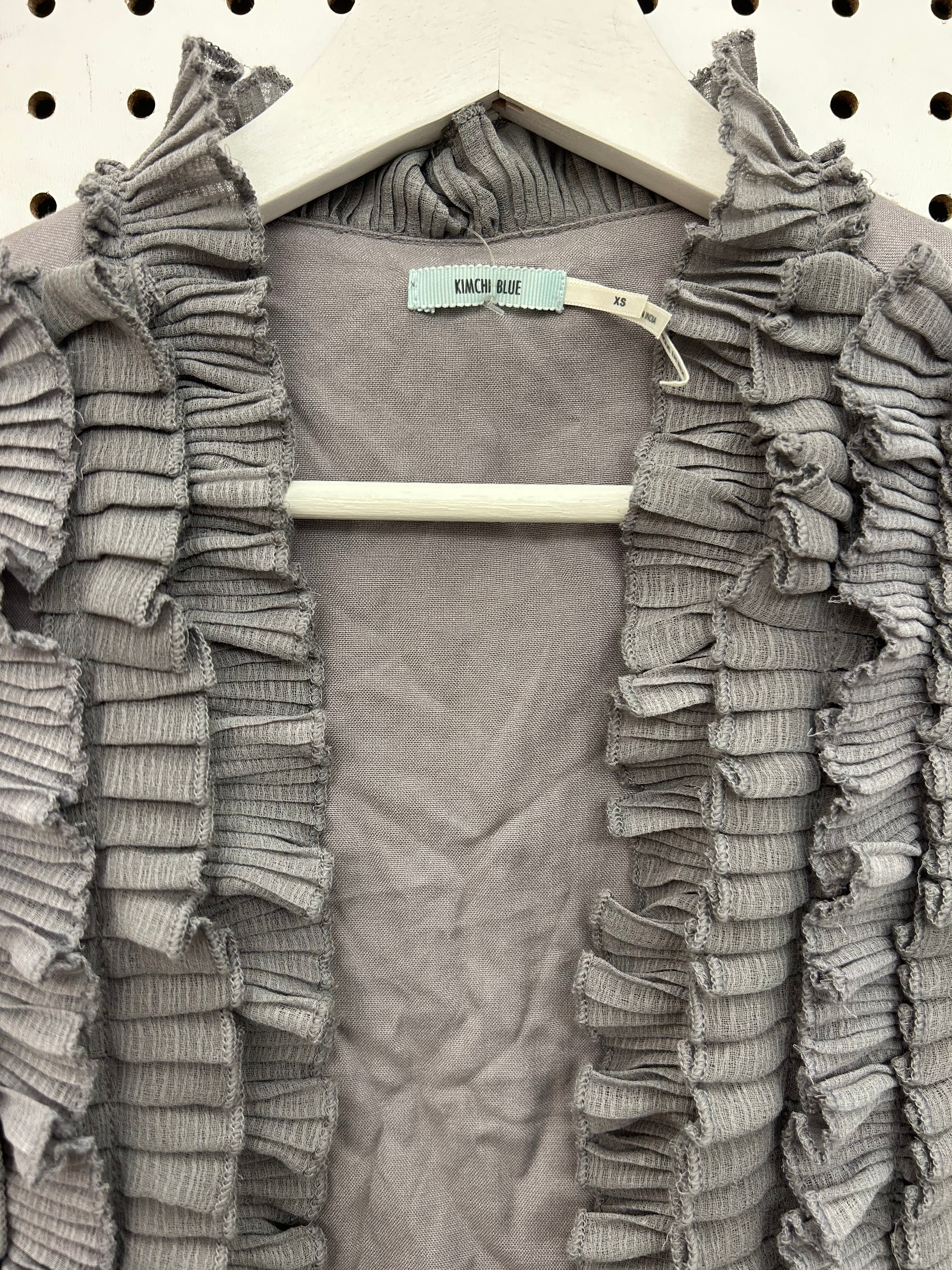 Gilet à volants gris court