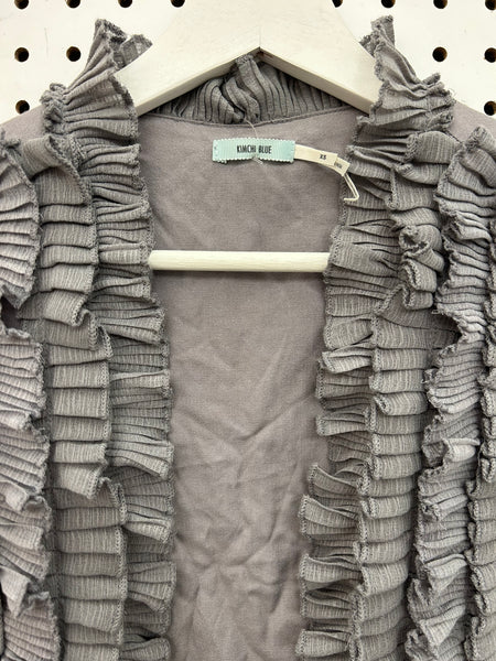 Cropped Grey Ruffle Vest