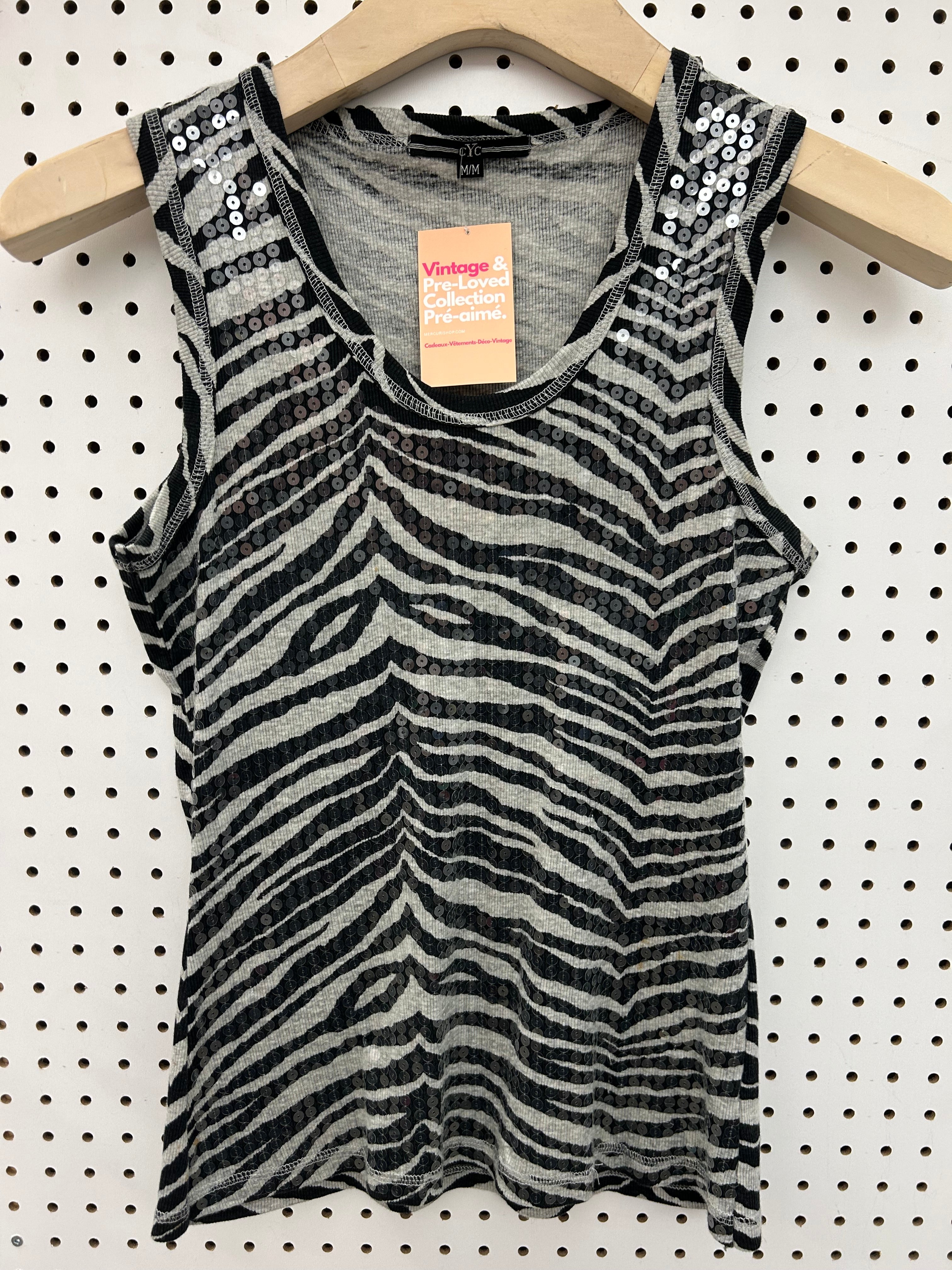Haut en sequins zèbre