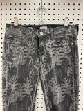 Leaf Patterned Skinny Jeans