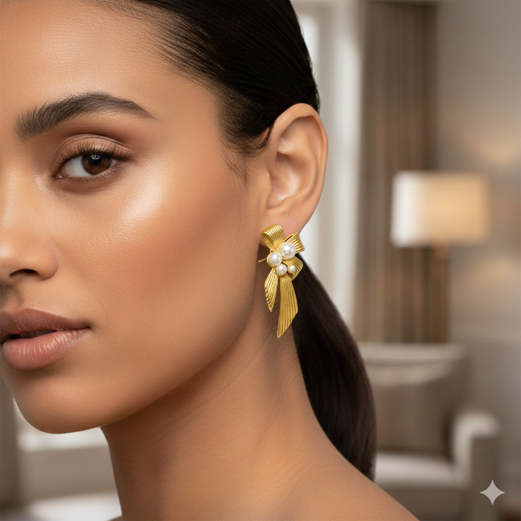 Boucles d'oreilles imposantes en perles