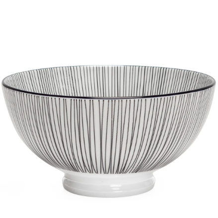 Kiri Porcelain 6" Bowl Black Line