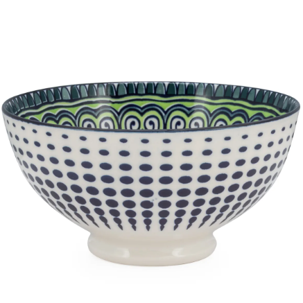 Kiri Porcelain 6" Bowl Green Mandala