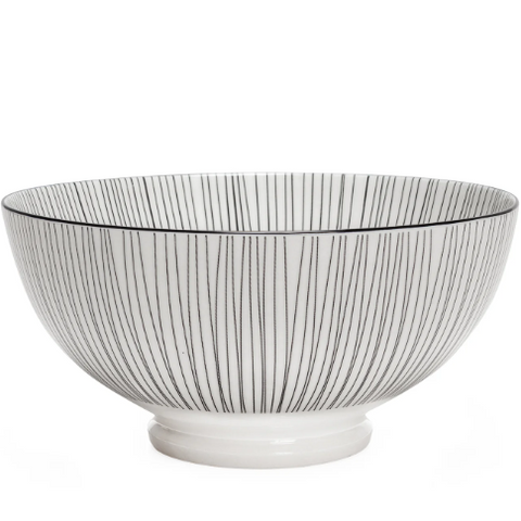 Kiri Porcelain 8" Bowl Black Line