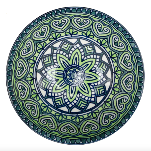 Kiri Porcelain 8" Bowl Green Mandala