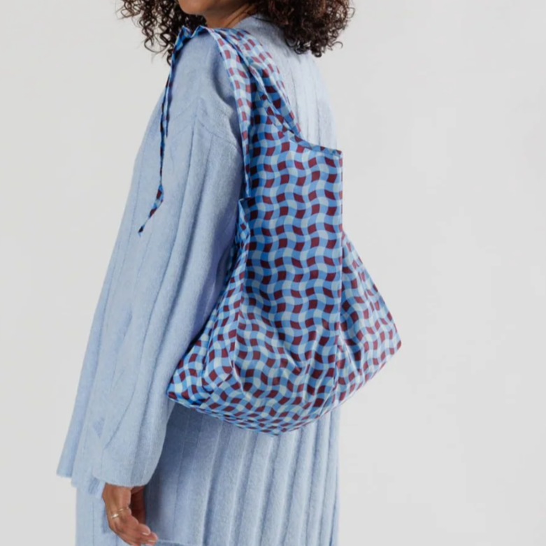 Baggu - Standard - Wavy Gingham Peach