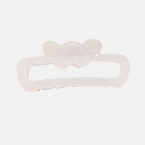 Barrette en forme de cœur blanche