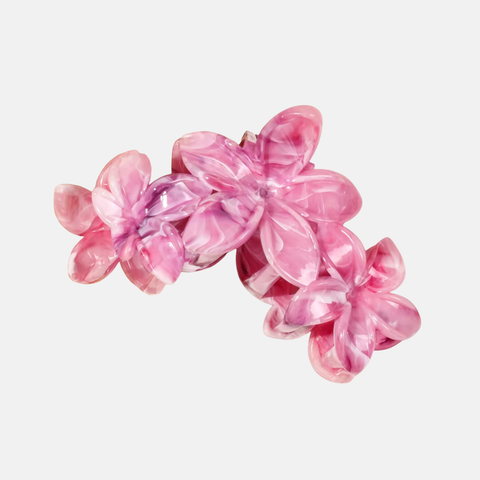 Pince à cheveux fleur rose