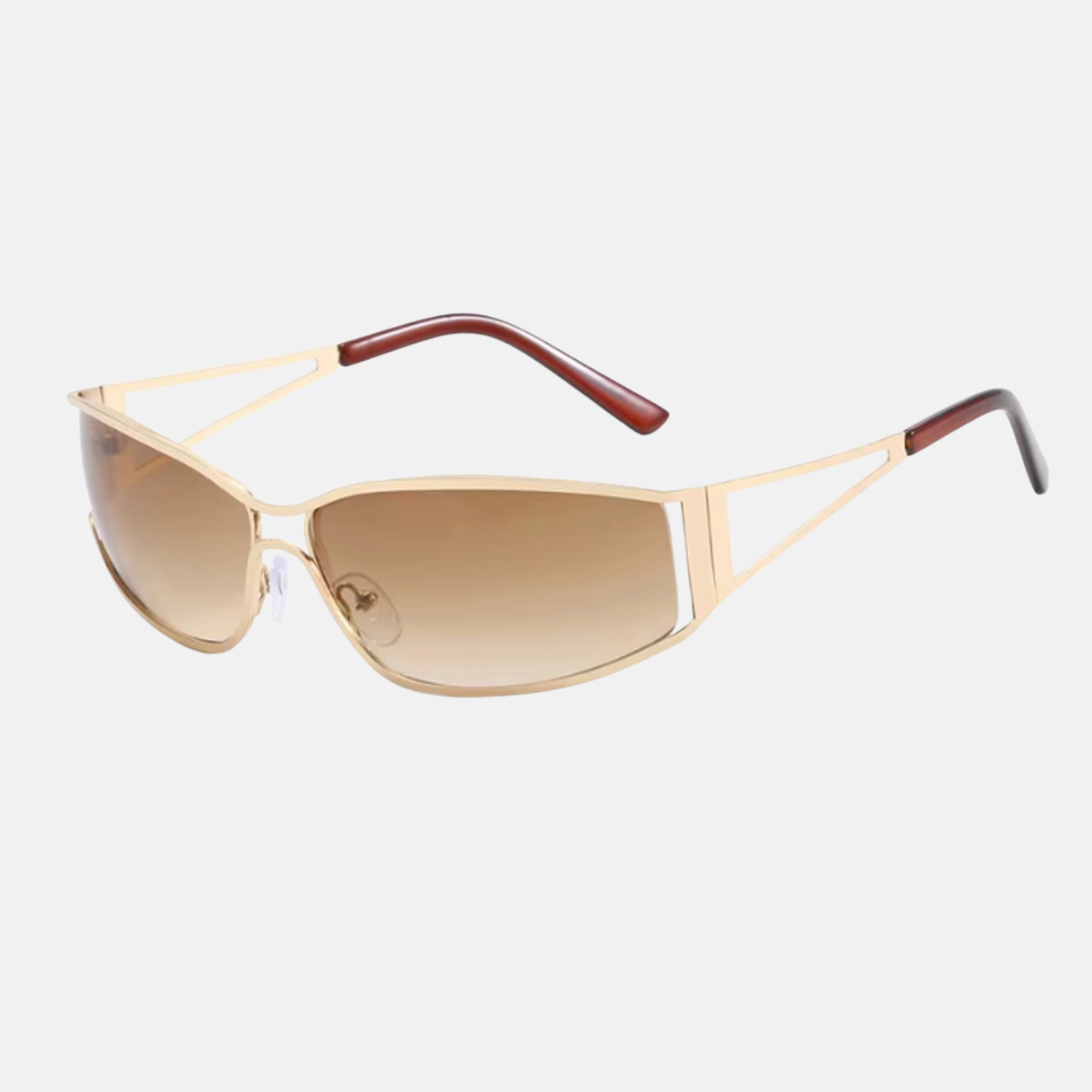 Lunettes de soleil à monture métallique Y2K