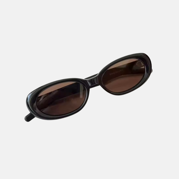 Lunettes de soleil ovales marron