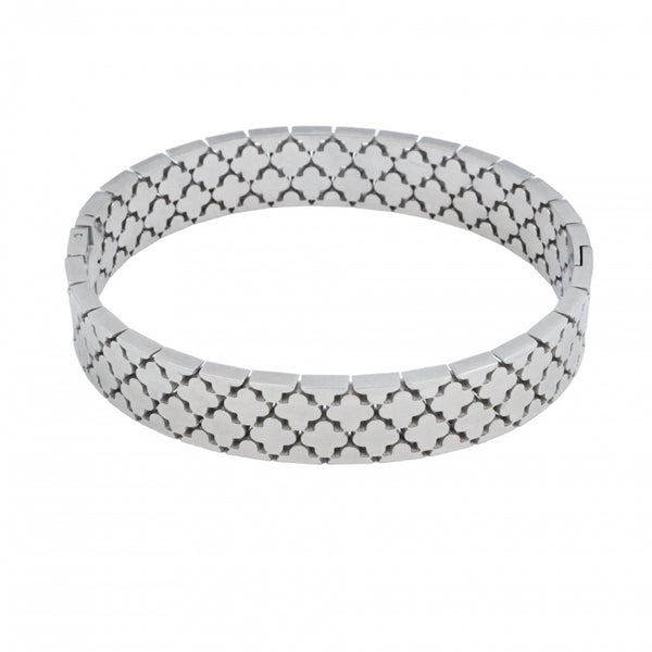 Bracelet jonc patchwork argenté