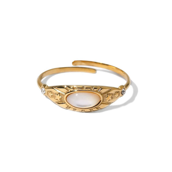 White Moonstone Ring