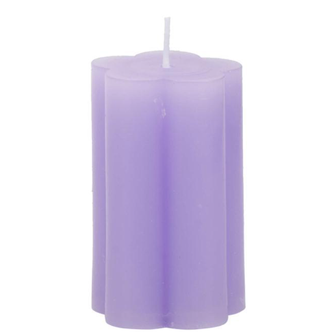 Flower Pillar Candle Lilac