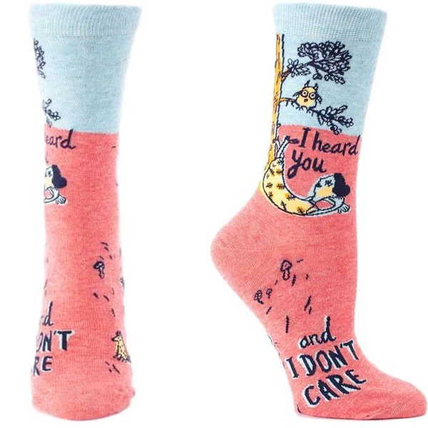 Women's Cotton Socks - I Heard You And I Don't Care