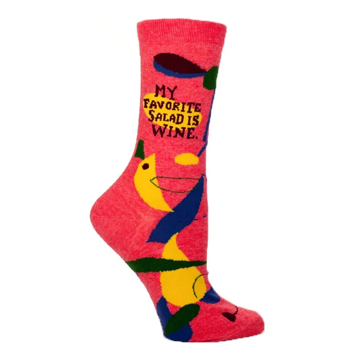 Women's Cotton Socks - My Favorite Salad Is Wine