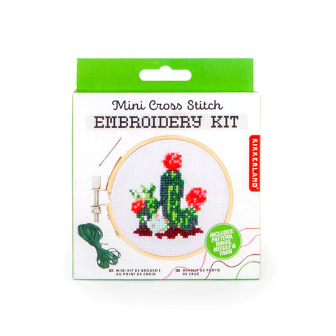Mini Cross Stitch Embroidery Kit Cactus
